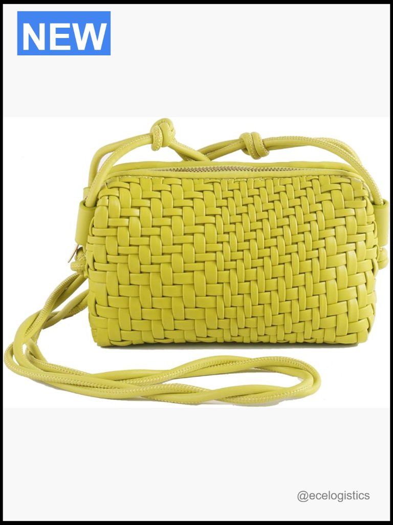 Handwoven Vegan Leather Crossbody Bag - Small Shoulder Purse